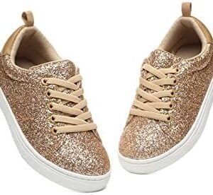 Bernal Girls & Boys Sparkle Glitter Sneakers Toddler/little Kid/big Kid Non Slip Slip On School Low Top Walking Shoes