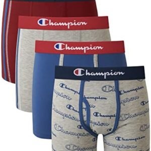 Champion Boys' Underwear, Cotton Stretch Boxer Briefs, Moisture Wicking, Assorted 4 Pack