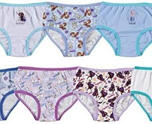 Disney Girls' Frozen 100% Combed Cotton Panty Multipacks With Elsa, Anna And Olaf In Sizes 2/3t, 4t, 4, 6 And 8