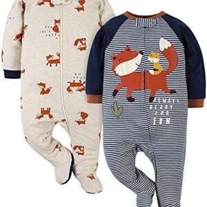 Gerber Baby Boys' 2 Pack Footed Pajamas