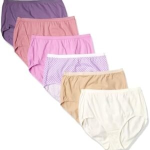 Hanes Women's Just My Size High Waist Cotton Brief Underwear, High Rise Brief, 6 Pack (colors May Vary)