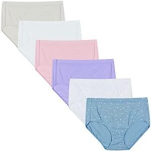 Hanes Women's Organic Cotton Panties Pack, Comfortsoft Underwear, 6 Pack (colors May Vary)