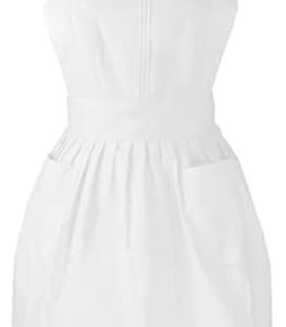 Lilments Kids Retro Adjustable Ruffle Apron Kitchen Baking Maid Costume (white)