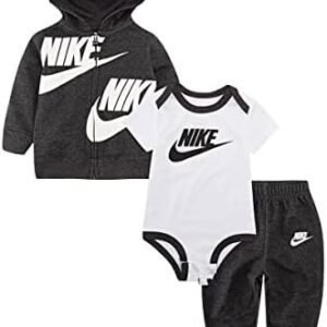 Nike Baby Boys Full Zip Hoodie, Short Sleeve Bodysuit & Pants 3 Piece Set