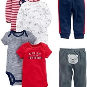 Simple Joys By Carter's Baby 6 Piece Bodysuits (short And Long Sleeve) And Pants Set