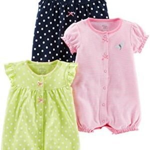 Simple Joys By Carter's Baby Girls' 3 Pack Snap Up Rompers