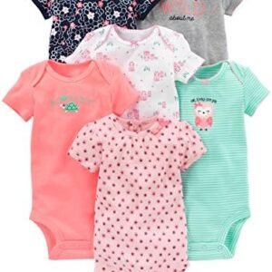 Simple Joys By Carter's Baby Girls 6 Pack Short Sleeve Bodysuit