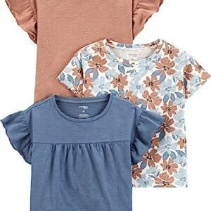 Simple Joys By Carter's Girls' Short Sleeve Shirts And Tops, Pack Of 3