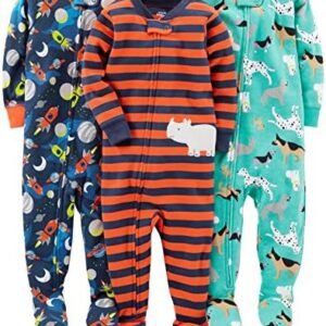 Simple Joys By Carter's Toddlers And Baby Boys' Snug Fit Footed Cotton Pajamas, Pack Of 3