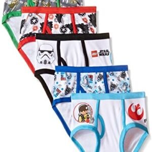 Star Wars Boys' 100% Combed Cotton Brief Multipacks With Millennium Falcon, Darth Vader And More In Sizes 4, 6, 8, And 10