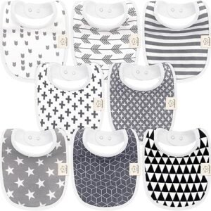 8 Pack Organic Baby Bibs For Girls & Boys Teething Baby Bib, Baby Boy Bibs, Baby Girl Bibs, Newborn Bibs, Baby Drool Bibs For Infant, Toddler, Bibs For Baby Boy, Bibs For Baby...