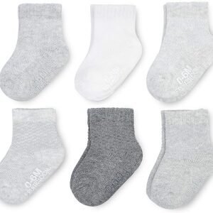 Fruit Of The Loom Baby 6 Pack All Weather Crew Length Socks, Mesh & Thermal Stretch Unisex, Girls, Boys