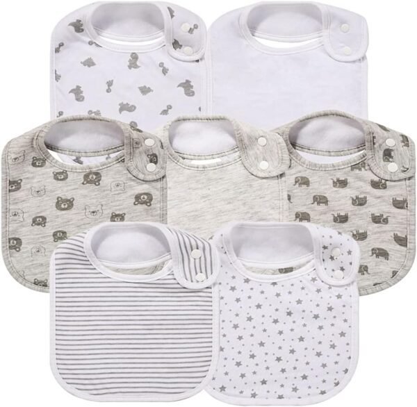 Gelisite 7 Pack Baby Cotton Absorbent Bibs For Drooling Teething