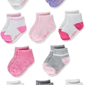 Hanes Baby And Toddler Socks, Non Slip Grip Ankle Socks, Boys' And Girls', Multipacks