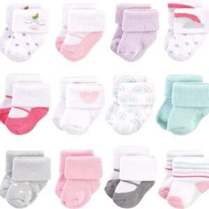 Hudson Baby Baby Girls' Cotton Rich Newborn And Terry Socks