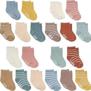 Little Me 20 Pack Newborn Baby Infant & Toddler Unisex Socks, For Baby Girl Or Boy, 0 12 & 12 24 Months, Assorted Size Pack