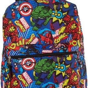 Marvel Comics Avengers Incredible Hulk, Captain America, Spiderman Backpack For Kids, 16 Inch