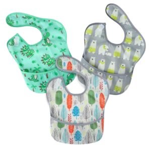 Pandaear 3 Pack Super Light Weight Baby Bib, Waterproof, Washable, Stain Oil And Odor Resistant 12 48 Months