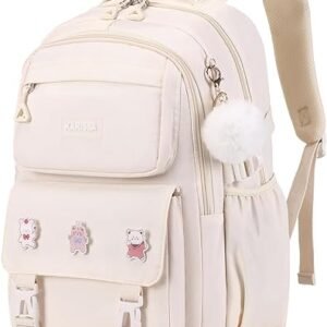 Pig Pig Girl Girls Backpack,kids Backpack For Girls With Anti Theft Back Pocket Lightweight School Backpack Watrer Resistant Bookbag For Elementary Primary School,beige