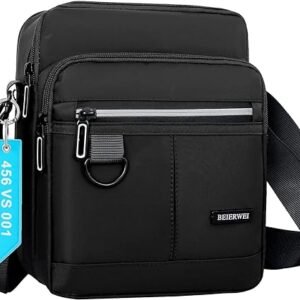 Small Men's Waterproof Messenger Bag Ideal Crossbody Sling Purse Handbag For Work And School Casual Black Shoulder Bag