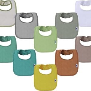 Spinfox Waterproof Baby Bibs For Girls, Boy, Unisex Drool Bib Cotton Solid Knit Infant Feeding Bibs