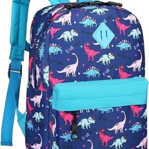 Vanaheimr Toddler Backpack Kids Boys Blue Dinosaur Preschool Backpack Kindergarten Daycare School Bag Nursery Book Bag