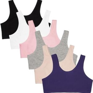 Fruit Of The Loom Girls' Cotton Built Up Stretch Sports Bra